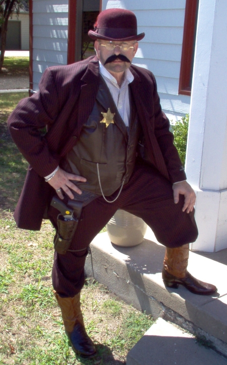 Look at this example of one of our Wild West Excellent Quality Men's Lawmen Outfits shown here. Get Wild West Town People Costumes too. Whatever the Wild West Lawman, we have a Costume for that. Get Wild West Sheriff Costumes, Wild West Marshal Costumes, Wild West Deputy Costumes, Wild West Quality Men's Suits , Wild West Bowler Hats, Wild West Theatrical Costumes, Wild West 1800's Attire, Wild West Authentic Period Attire, Wild West Authentic Hats, Wild West Cowboy Hats and whatever Acessories you need are in Stock. We are open all year round.