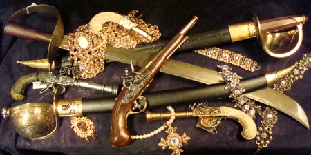We have Pirate Gear, Pirate Accessories, Pirate Weapons, Pirate Pistols, Pirate Flintlocks, Pirate Jewelry, Pirate Ladies Small Pistols, Quality Pirate Weapons, Pirate Costume Weapons, Pirate Cutlass Swords, Collectable Pirate Weapons, Pirate Decorative Swords, Pirate Metal Swords, 