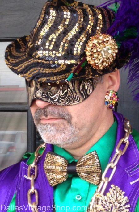 Mardi Gras Event Costume Ideas, Exceptional Mardi Gras Men's Costumes, Mardi Gras Costumes Accessories & Fancy Men's Mardi Gras Suits in stock at Dallas Vintage Shop.