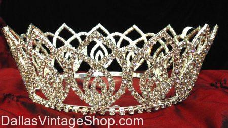 Teardrop Pattern Crown, Jeweled Ladies' Crown