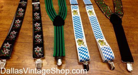 German Suspenders, Oktoberfest Suspenders, Alpine Suspenders, Bavarian Suspenders, Austrian Suspenders, Czech Costume Suspenders, Tyrolean Costume Suspenders and other Traditional German Suspenders are abundant at Dallas Vintage Shop.