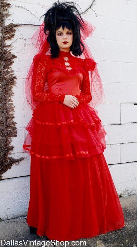 Lydia's Wedding Dress from Beetlejuice, Lydia from Beetlejuice, Red Dress, Horror Movie, Cut Classic, Red Wedding Dress