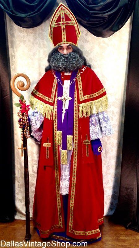 Our Dallas Christmas Costume Shop has this St. Nicholas Costume, this German Santa Clause Costume and many Elaborate Santa Costumes. We also have St. Nicholas, St. Nicholas Costume, St. Nicholas Traditional Costume, St. Nicholas German Santa Clause, St. Nicholas Liturgical Costume, St. Nicholas Elaborate Costume, St. Nicholas Christmas Tradition Costume, St. Nicholas Eastern Christianity Costume, St. Nicholas Catholic Santa Costume, St. Nicholas Mitre, St. Nicholas Staff, St. Nicholas Liturgical Robe Costume, St. Nicholas Attire and Accessories in stock.