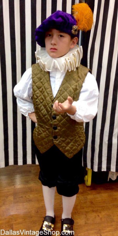 Just look at this amazing sample of our Child Theatrical Costumes. We have this Renaissance Kids Squire Outfit and Kids Theatrical Costumes for any decade or any century.
