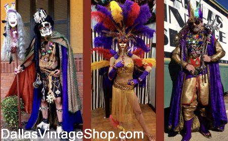Elaborate Mardi Gras Costumes are in stock at Dallas Vintage Shop