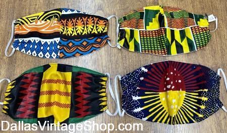 Cloth Face Coverings African Prints, Covid 19 Ethnic Print Face Masks, African Covid 19 Face Masks are in stock at Dallas Vintage Shop.