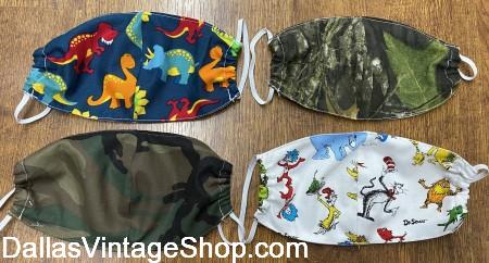 Children's Face Coverings, Covid 19 Kid's Face Masks, Child Size Cloth Face Coverings are in stock now at Dallas Vintage Shop.