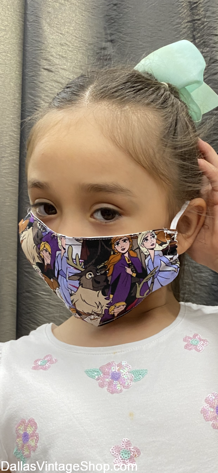 Girls Cloth Face Masks, Covid 19 Girls Cute Face Masks, Girls Themed Face Masks, Princess Elsa Face Mask plus many more are at Dallas Vintage Shop.