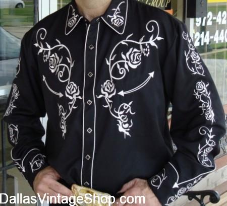 Pearl Snap Western Shirts, Fancy Western Pearl Snap Shirts & Fancy Cowboy Western Shirts are at Dallas Vintage Shop.