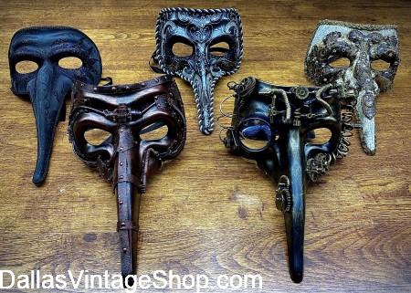 Plague Doctor Beak Masks, Classic Plague Doctor Beak Masks, Medieval Plague Doctor Beak Masks, Plague Doctor Fancy Costumes & Accessories are at Dallas Vintage Shop.